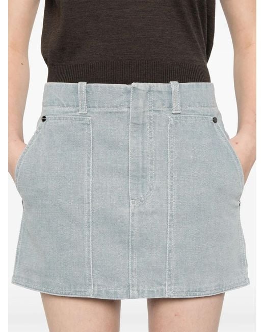 Fendi Gray Roma' Denim Skirt