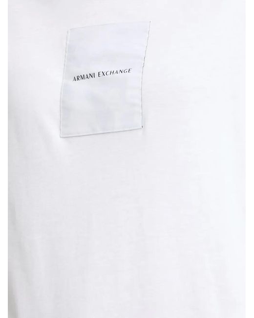 ARMANI EXCHANGE White Logo-Patch T-Shirt