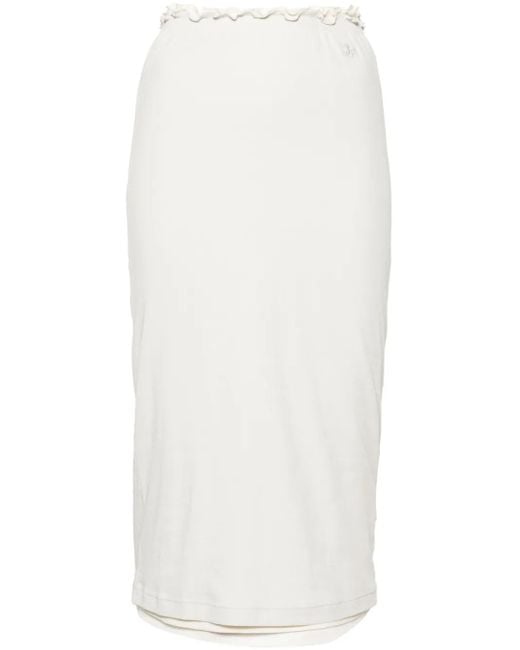 Jil Sander White Layered Cotton Midi Skirt - Women's - Cotton
