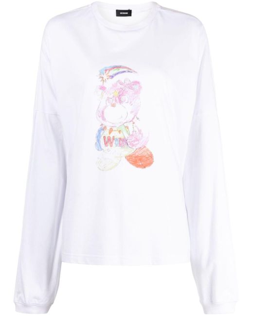 we11done White Bear-print Cotton Sweatshirt