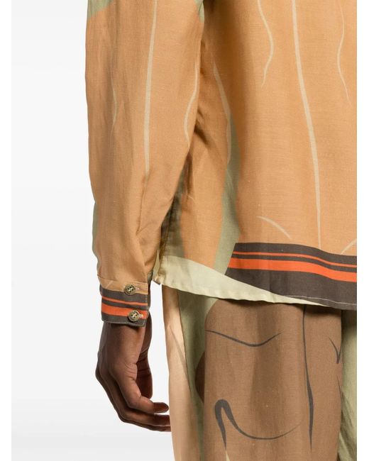 Amir Slama Green Graphic-Print Long-Sleeved Shirt for men