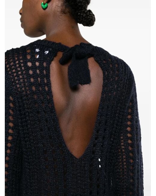 Ganni Black Mohair Lace Dress