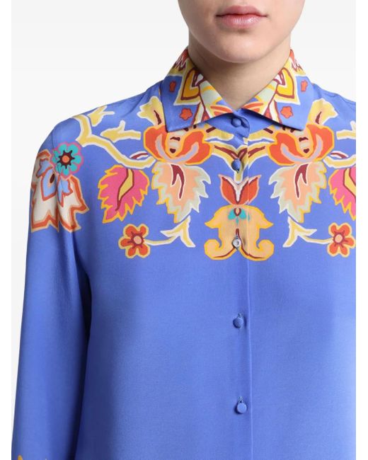 Camicia A Fiori di Etro in Blue