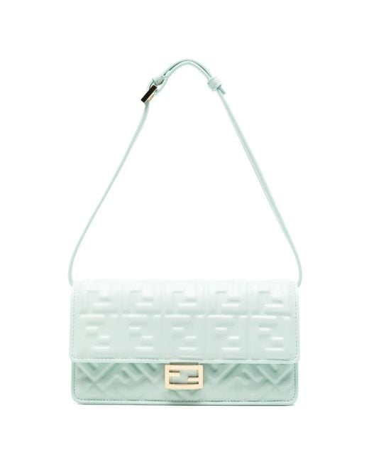 Fendi Blue Baguette Ff Shoulder Bag