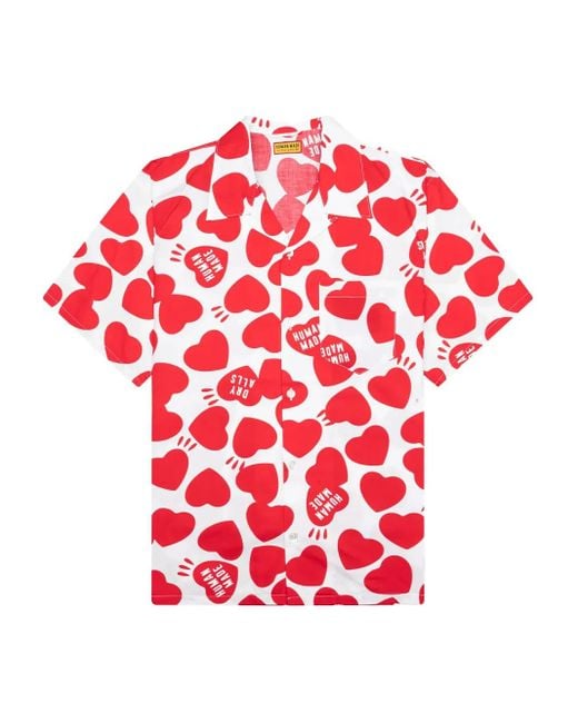 Human Made Red Heart-Print Shirt for men
