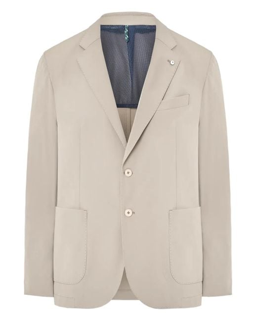 L.b.m. 1911 White Button-Fastening Patch-Pocket Blazer for men
