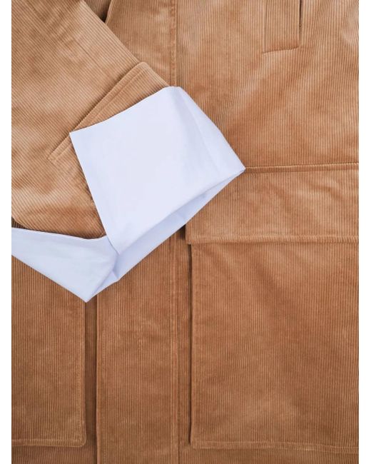 Jejia Brown Corduroy Belted Trench Coat