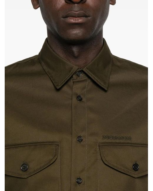 メンズ DSquared² Utility ダブルポケット シャツ Green