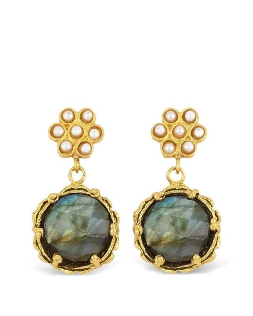Ottoman Hands Metallic Estatira Labradorite Earrings