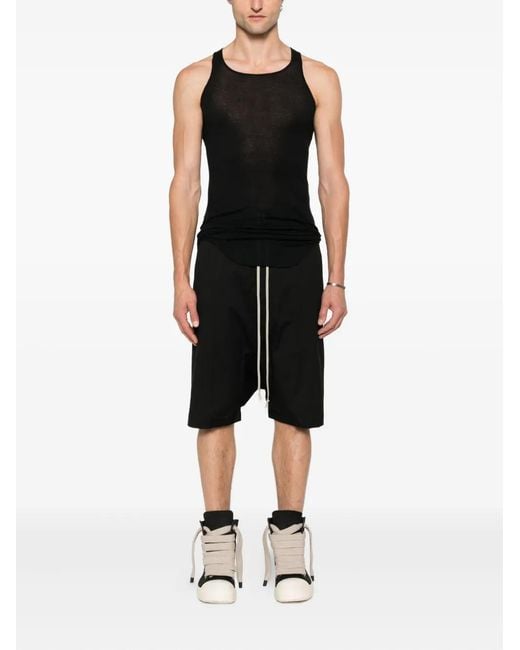 Rick Owens Black Basic Rib Tank Top for men