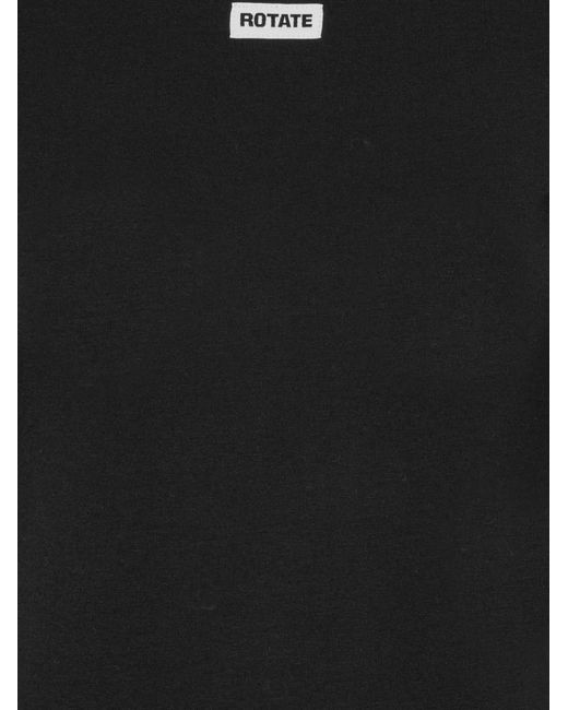 ROTATE BIRGER CHRISTENSEN Black Logo-Detail Short-Sleeve T-Shirt