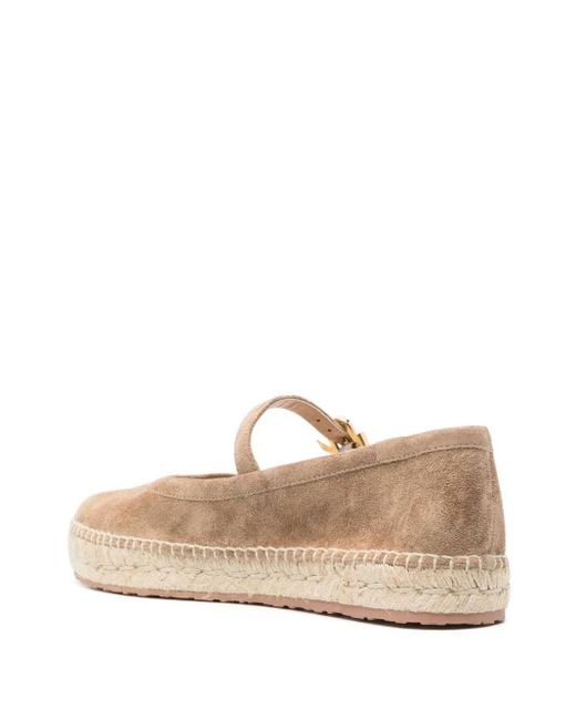 Gianvito Rossi Brown Elda Mary-Jane Camel Espadrilles