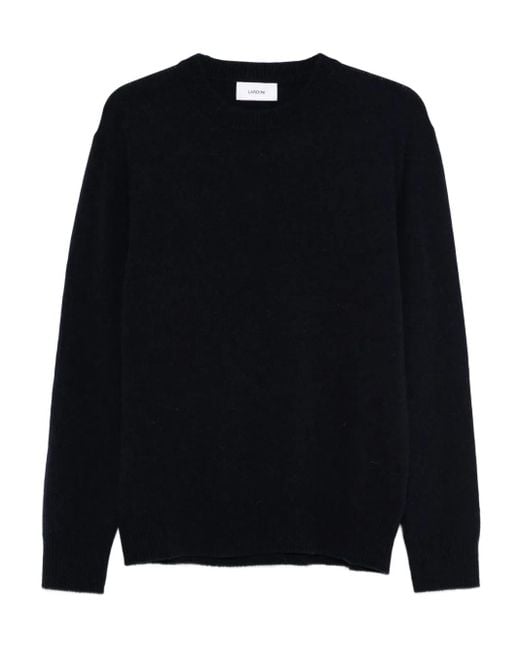 Lardini Black Ribbed Crew-Neck Sweater for men