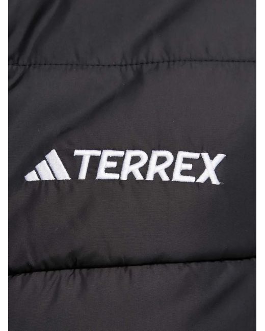 Adidas Black Quilted Hooded Jacket