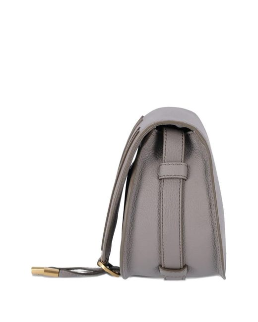 Chloé Marcie フラップ ショルダーバッグ S Gray