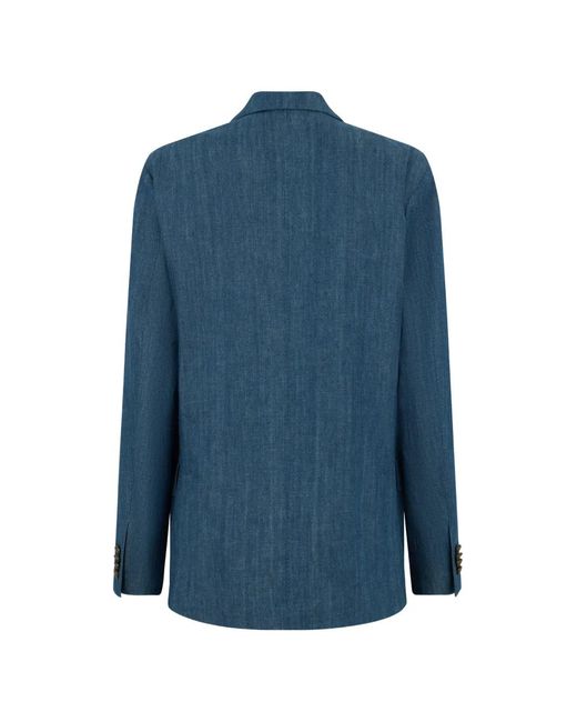 Moorer Blue Button Pocket Blazer for men