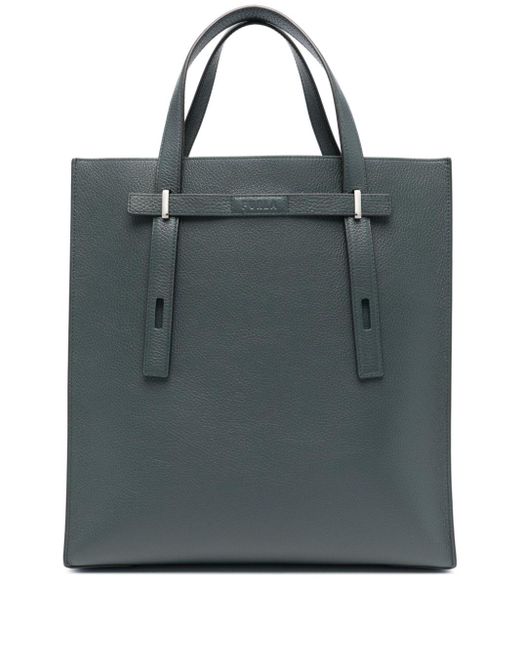 Furla Black Man Giove Leather Tote Bag for men