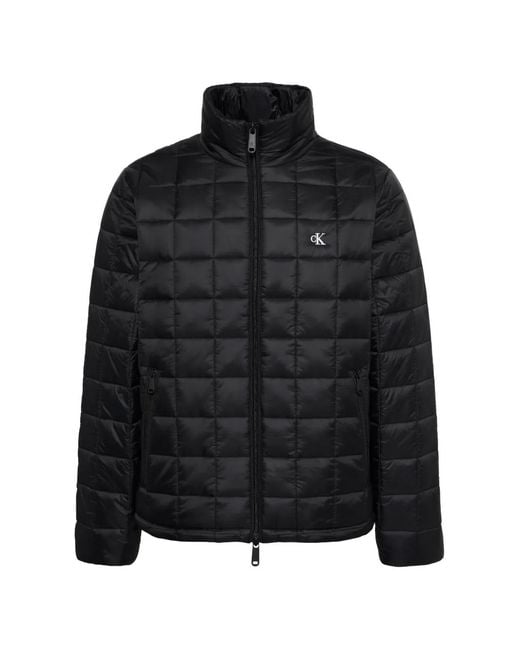 Calvin Klein Black Quilted Logo-Print Jacket for men