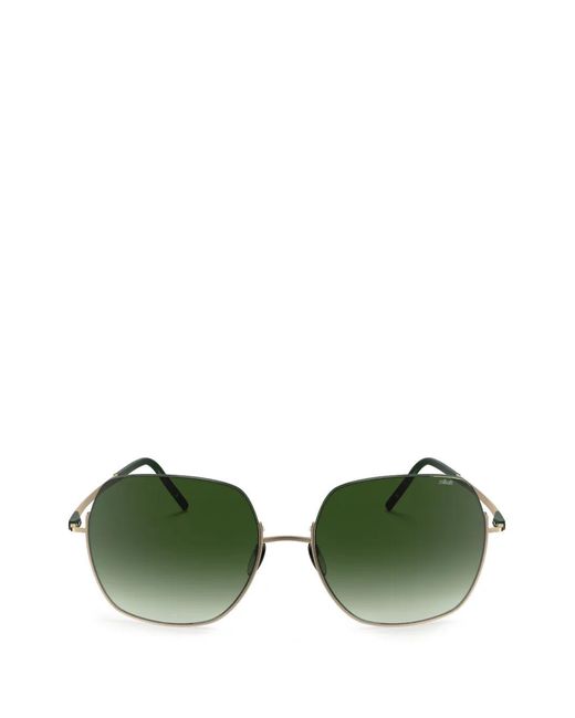 Silhouette Green Dynamic Dawn Geometric-Frame Sunglasses