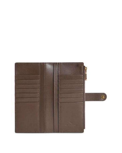 Etro Purple Pegasus-Button Leather Wallet