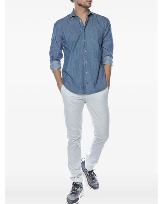 Mc2 Saint Barth Blue Pamplona Button-Down Shirt for men