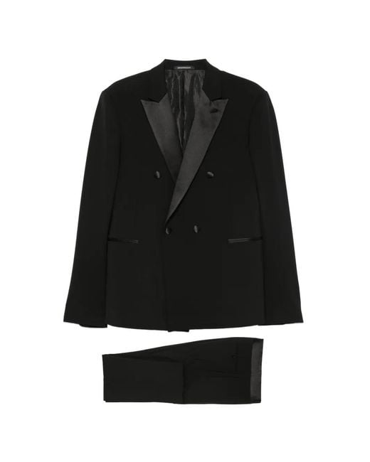 Emporio Armani Black Double-Breasted Suit for men