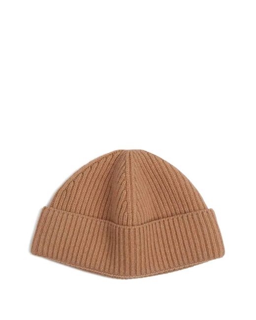 AMI Brown Ribbed Wool Hat for men