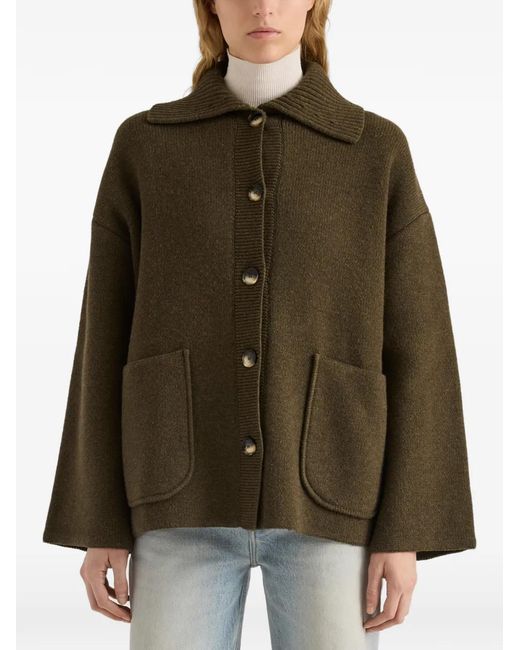 Proenza Schouler Brown Nelly Melange-Knit Cardigan