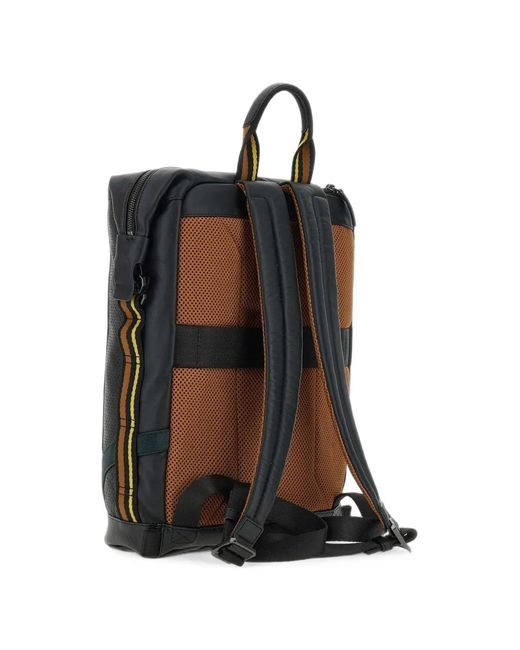 Scharlau Black Ronja Leather Backpack for men