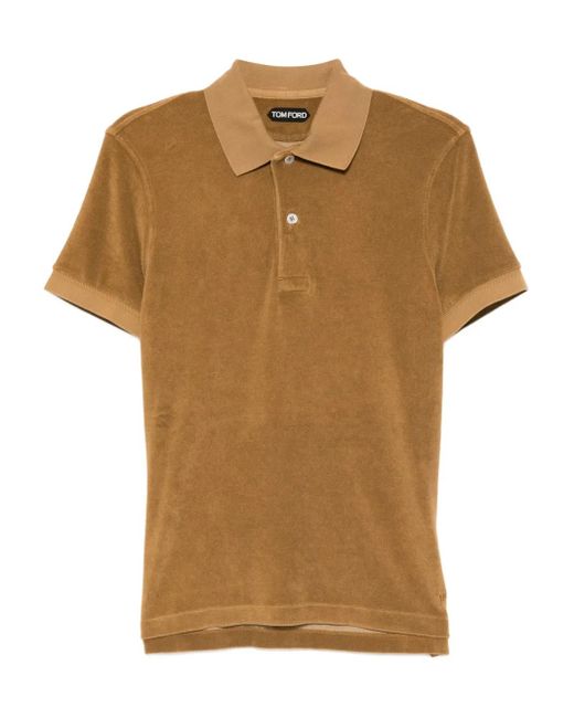 Tom Ford Brown Cotton-Blended Polo Shirt for men