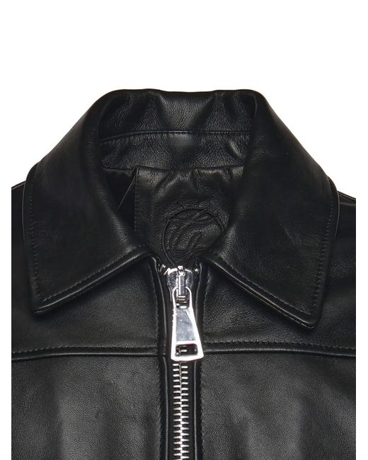 Giuliano Galiano Black Zipped Nappa Jacket for men