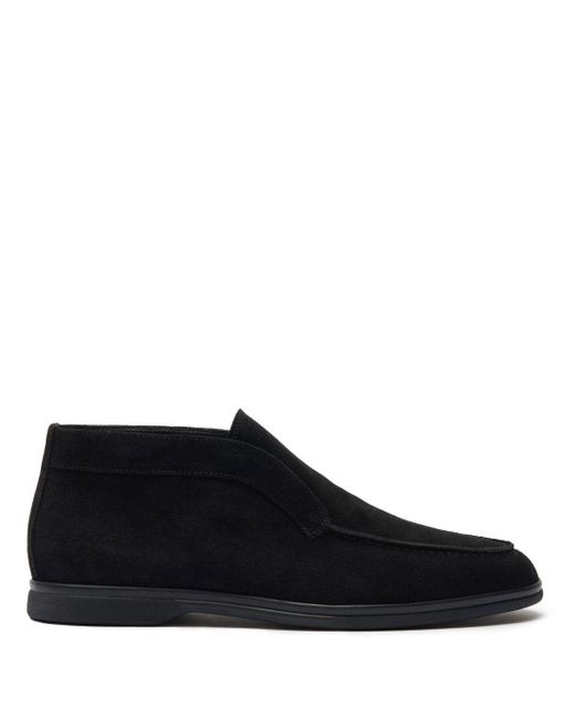 Scarosso Black Suede Slip-On Ankle Boots for men