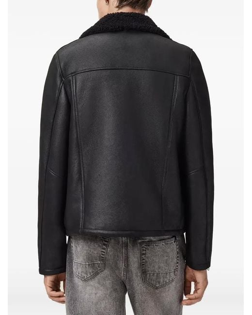 AllSaints Black Correz Zip-Fastening Jacket for men