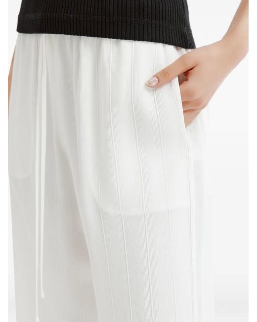 Totême White Drawstring Wide-Leg Trousers