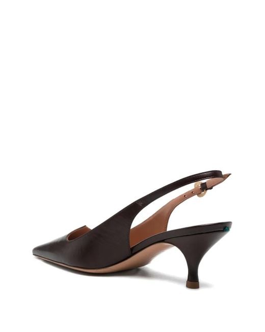 A.Bocca Brown 60Mm Pointed Slingback Pumps
