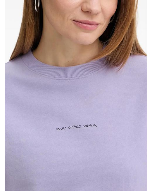 Marc O' Polo Purple Graphic-Print Logo-Print Sweater