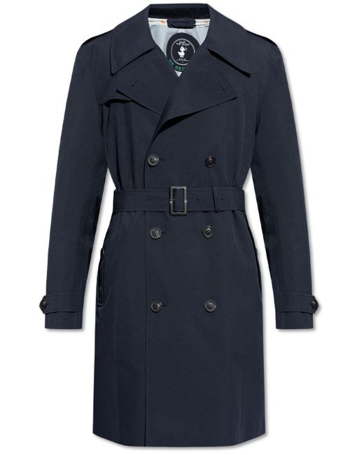 Save The Duck Blue Zarek Double-breasted Trench Coat for men