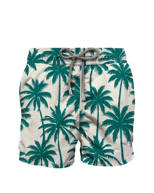 Mc2 Saint Barth Green Palm Print Sea Clothing for men
