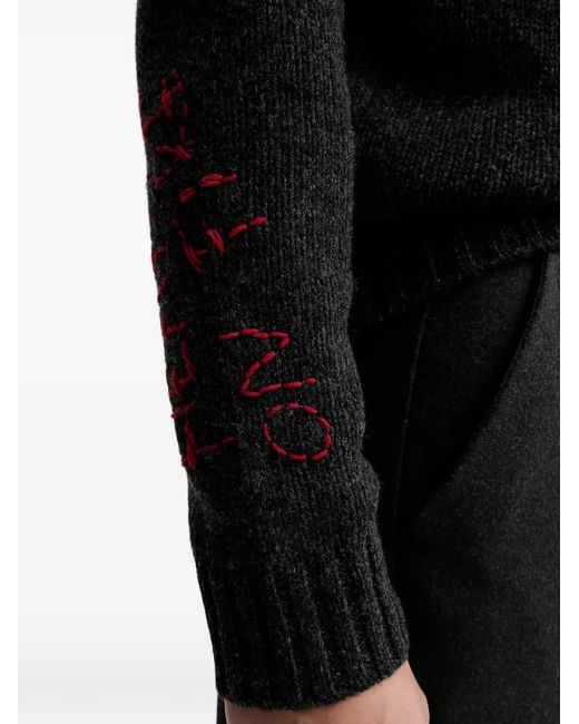 Zadig & Voltaire Black Jordan Embroidered Sweater for men