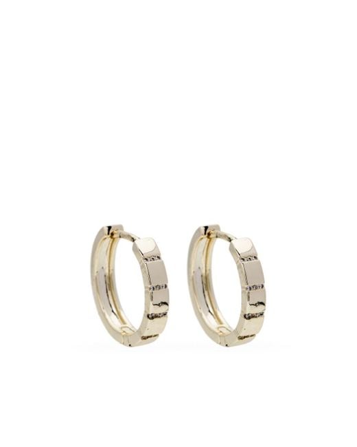Kenneth Jay Lane White Gold-plated Sculpted Hoop Earrings