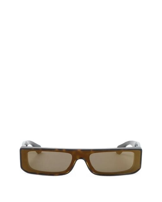 Alaïa Brown Tortoiseshell-Effect Rectangle-Frame Sunglasses