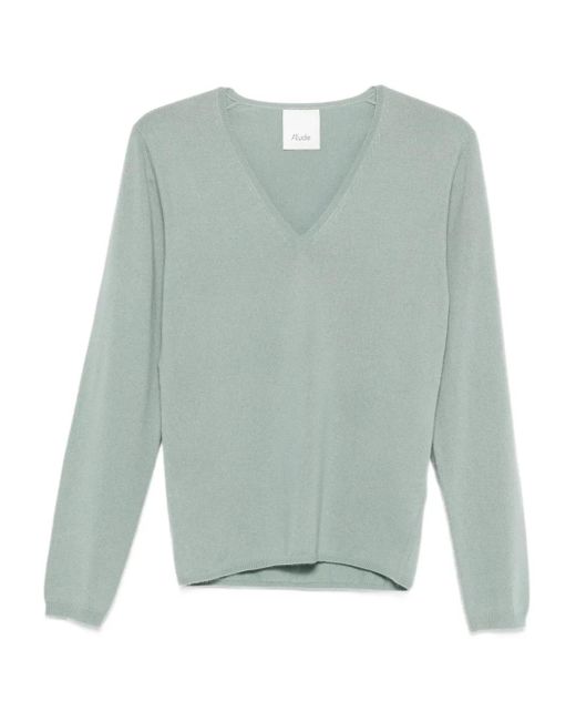 Pull À Col V Allude en coloris Green