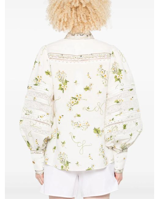 Camicia A Fiori di Camilla in White