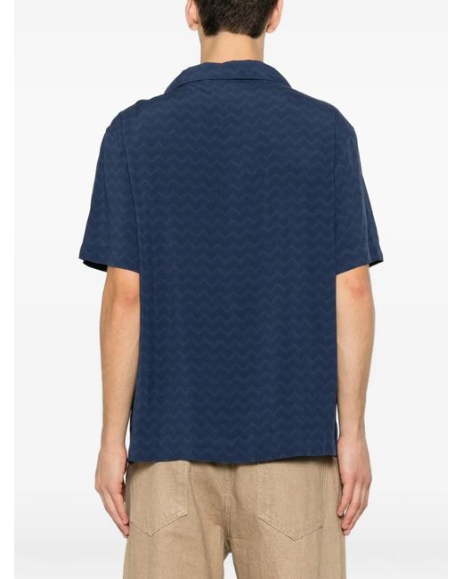 Missoni Blue Zigzag-Print Shirt for men