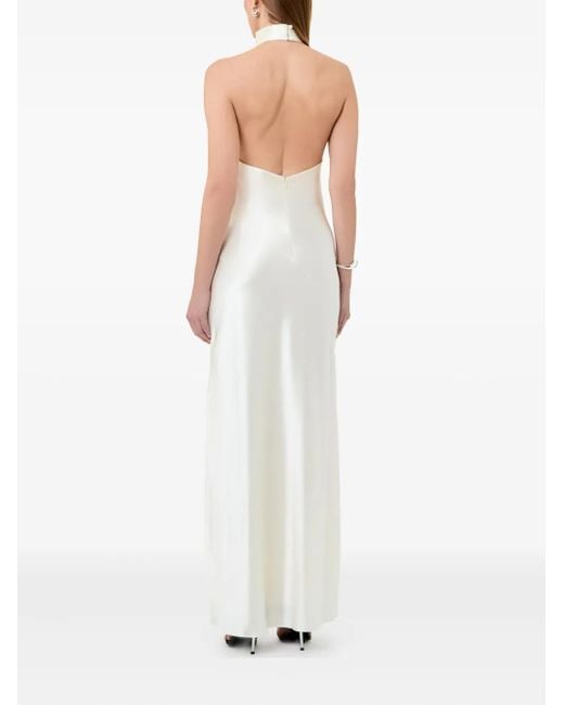 Vestido largo con cuello desbocado Nicholas de color White