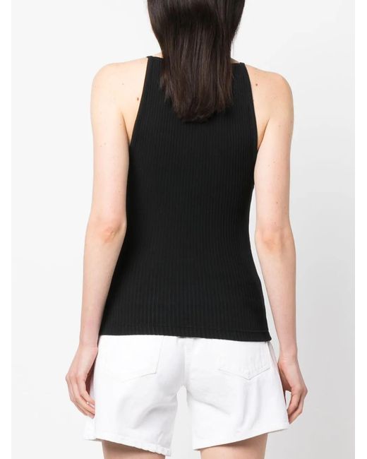 Agolde Black Square-Neck Tank Top