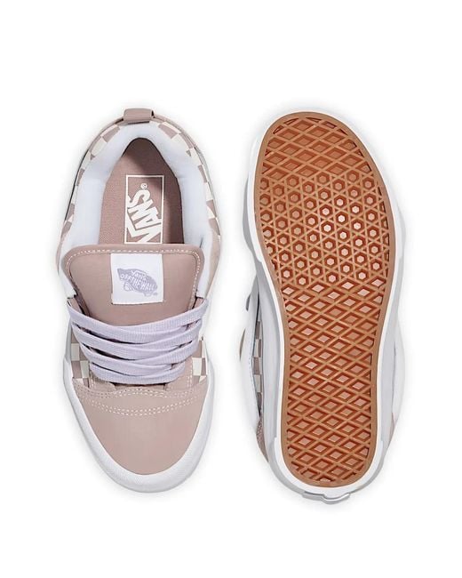 Vans White Checkerboard Knu Skool Trainers