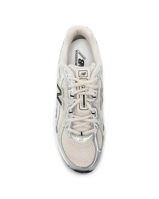 New Balance White Abzorb Mesh-Panelled Logo-Patch Sneakers