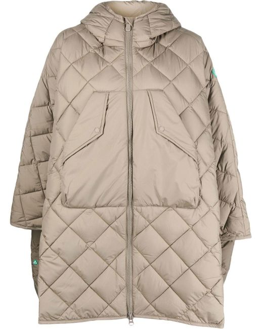 Save The Duck Natural Diamond-quilted Hooded Cape