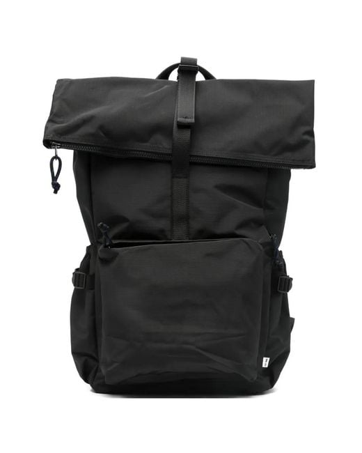 NN07 Black Sac À Dos En Tissu Indéchirable À Haut À Enrouler for men